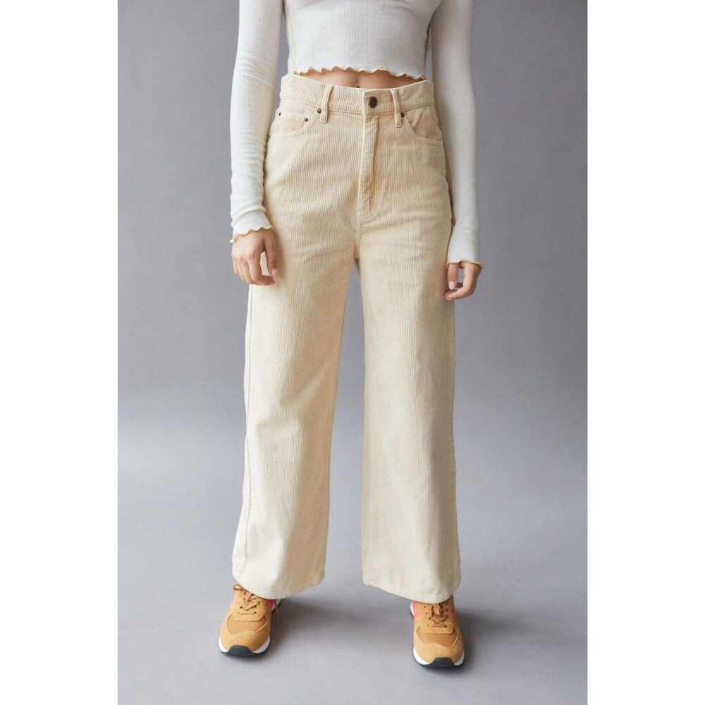 Urban Outfitters BDG High & Wide Corduroy Pant in Tan Size 27